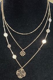 Rose Gold Multi Medallion Quatrafoil Necklace 185//280